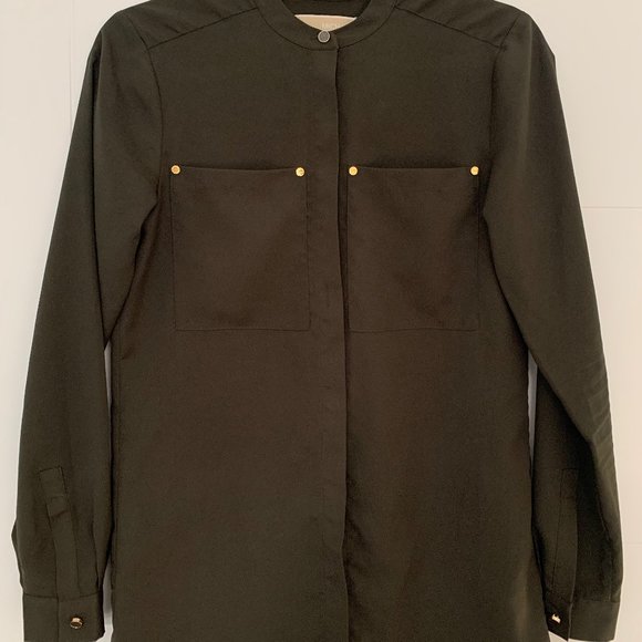 MICHAEL KORS OLIVE GREEN BLOUSE - Picture 1 of 3